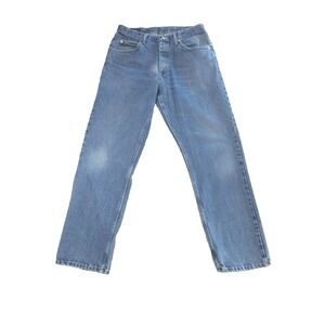 Mens Medium Wash Straight Leg Denim Jeans 100% Cotton 32x31 976T1DR